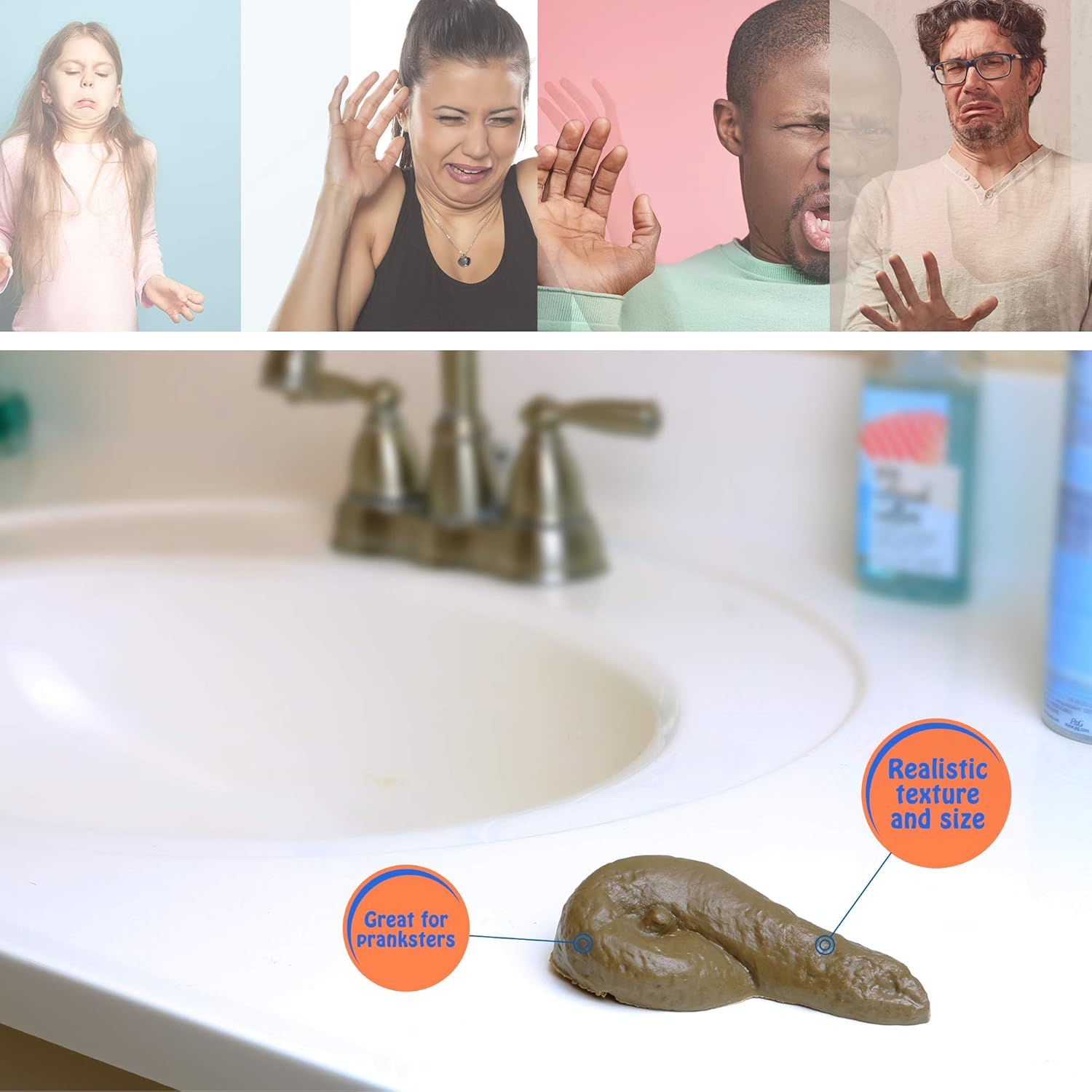 Skeleteen Realistic Fake Poop Prank Toy – 4.5 inch Lifelike Gag Gift for Halloween, April Fool's Day & Pranksters