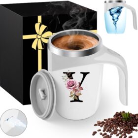 Self-Stirring Magnetic Coffee Mug - Stainless Steel Insulated Travel Cup with USB Rechargeable Built-in Mixer, Perfect Personalized Gift