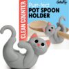 Cute Orange Cat Silicone Spoon Rest – Heat Resistant Utensil Holder for Pots & Pans, Kitchen Decor Accessory, Funny Animal Kitchen Gift