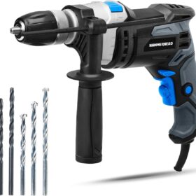 Hammerhead 7.5-Amp 1/2-Inch Variable Speed Hammer Drill - Heavy Duty Power Tool with 6pc Bit Set