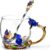 Elegant Blue Rose Butterfly Glass Tea Cup with Spoon - Handmade Decorative Mug for Women, Mom, Teacher Birthday Gifts