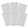 Safety Innovations Self-Closing Outlet Cover - 6 Pack for Standard Center Screw Outlets, Automatic Baby Proof Wall Plate, White