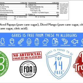 Gerbs All-Natural Sweetened Tropical Dried Fruit Mix (2 lb Resealable Bag) | Top 14 Allergen-Free, Unsulfured, No Preservatives, Healthy Keto Snack for Kids & Adults