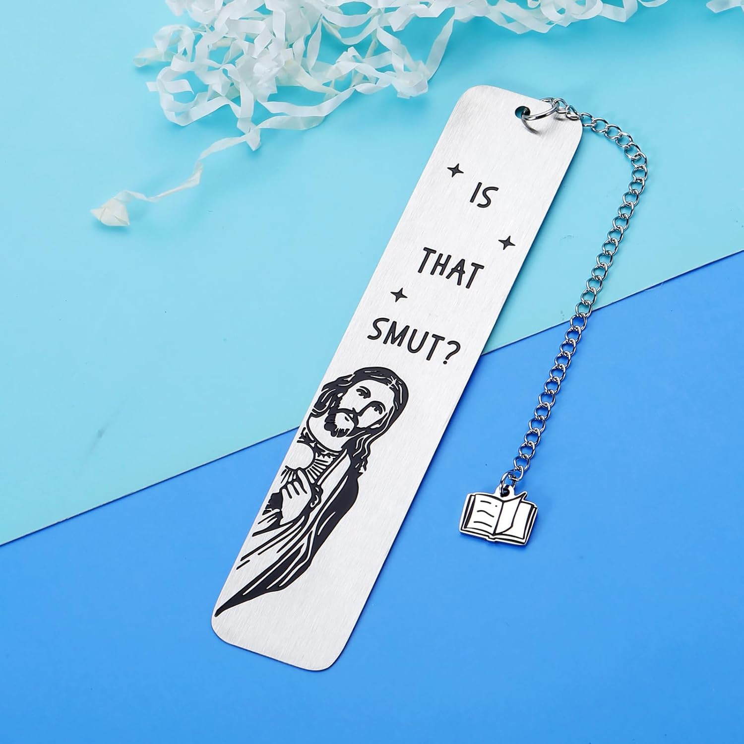 Hilarious Stainless Steel Book Marker with Chain - Perfect Funny Gift for Book Lovers, Readers, Bibliophiles, Friends, Coworkers - Birthday, Christmas, Easter Gift Idea
