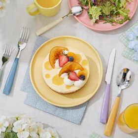 ANNOVA 20-Piece Stainless Steel Flatware Set with Colorful Handles - Dinner Knives, Forks, Spoons for 4 Settings - Morandi Mix