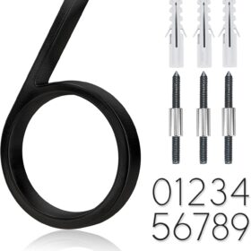 5-Inch Modern Black Floating House Numbers - Stainless Steel Metal Address Signs for Home, Mailbox & Street - 911 Emergency Visible with Mounting Kit