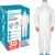 Heavy-Duty Disposable Hazmat Suit 30-Pack | 65GSM Waterproof Coveralls with KN95 Masks & Booties - Breathable Protective Jumpsuits for Work, Lab, Painting, Cleaning