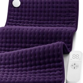 MIKRALE Extra Large Heating Pad 17x33" - 6 Heat Settings, Auto Shut-Off, Moist/Dry Therapy for Back Neck Shoulder Pain Relief - Machine Washable