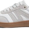 LUCKY STEP Women's Retro Classic Leather Sneakers - Gum Sole Casual Walking Shoes Anti-Slip Fashion Trainers