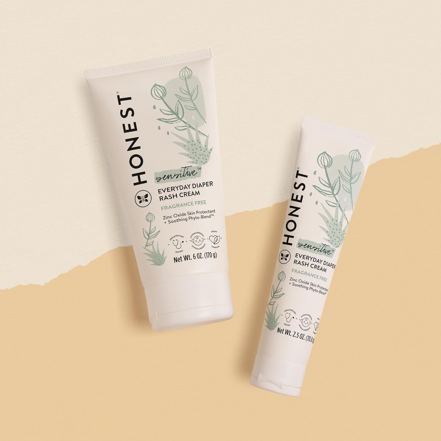 The Honest Company Hypoallergenic Diaper Rash Cream with Zinc Oxide - Soothing Moisturizing Ointment for Baby, NEA Recognized, Cruelty-Free, 6 oz Value Size