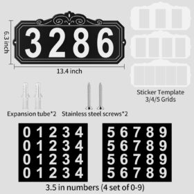 Modern Reflective Address Sign for House – Waterproof Metal Address Plaque for Outdoor, Home, Street & Office – Durable UV Resistant House Number Sign (Address Numbers)
