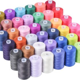 Simthread 42 Spool Polyester Sewing Thread Set - 1000 Yards Per Spool, Multi-Color Assortment for Sewing Machines & Hand Sewing