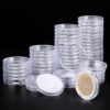 Utron 60P Clear Plastic Coin Capsules - 40mm Dollar Coin Holder for Collectors, Morgan Silver Coin Storage with Adjustable Gasket (7 Size Options)