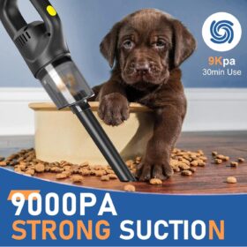 PowerVac Mini - 120W Cordless Handheld Vacuum Cleaner with 30-Min Runtime, Portable Rechargeable Car & Home Cleaning Solution