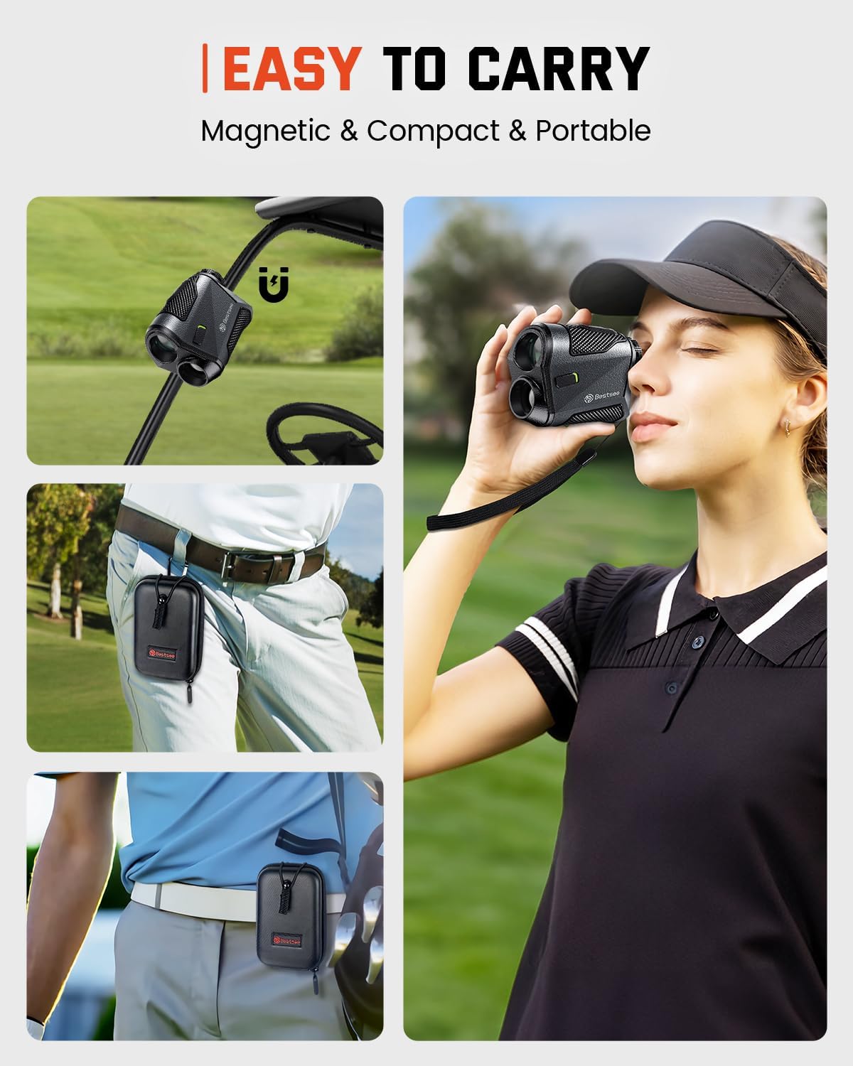 Pro Golf Rangefinder with Slope - 1500 Yards Laser Range Finder with USB-C Charging, 7X Magnification, Flag Lock Vibration for Golf Hunting