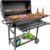 Premium Barrel Charcoal Grill with Thermometer & Foldable Side Table - 565 sq in Large Cooking Space for Backyard BBQ, Picnic & Outdoor Cookouts
