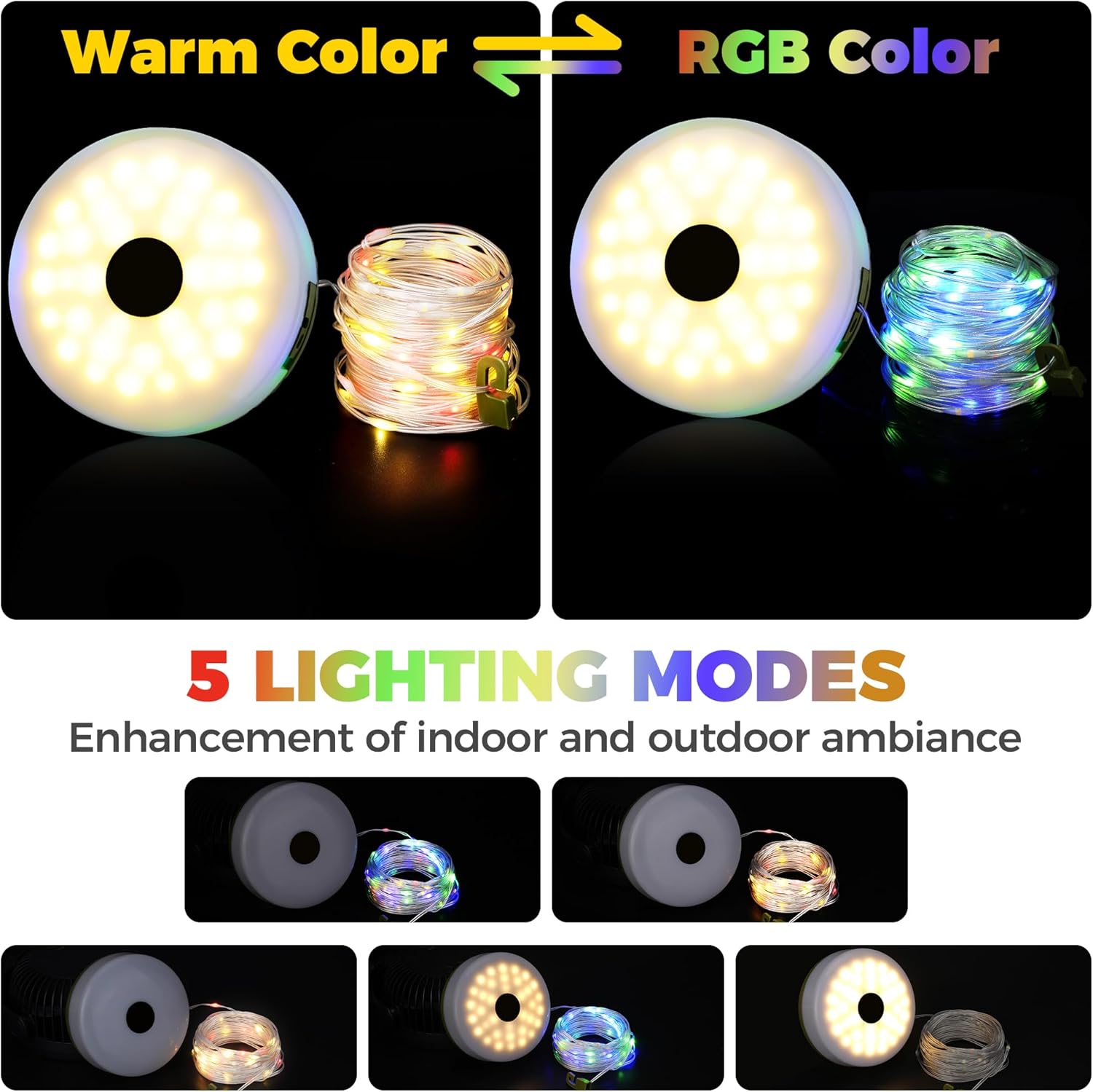 10L0L Golf Cart Roof LED Light Bar - 5 Color Modes, Magnetic USB-C Rechargeable Waterproof Strip Lights for Yamaha EZGO Club Car, Night Golf Party Decor