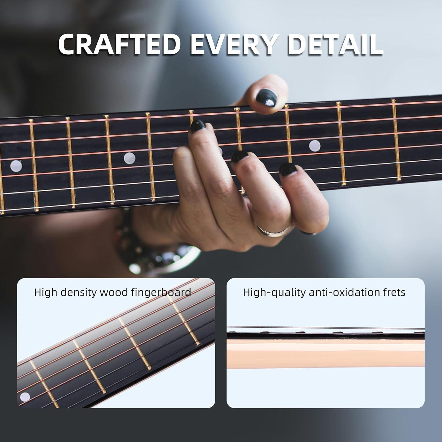 ADM 38-Inch Acoustic Guitar Starter Kit for Beginners - Complete Bundle with Gig Bag, Tuner, Picks, Strap, Capo, Extra Strings & Online Lessons