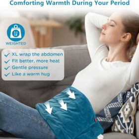 Comfytemp Weighted Heating Pad - FSA Eligible Electric Heat Pad for Back, Neck, Shoulder & Period Pain Relief, 12x24 inch, 2H Auto-Off, Soft Flannel, Perfect Birthday & Holiday Gift
