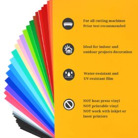 TECKWRAP Permanent Vinyl Sheets (40 Pack) - 12" x 12" Adhesive Craft Vinyl for Cricut & Silhouette | Vibrant Glossy Colors for Car Decals, Stickers, Mugs & Party Decorations