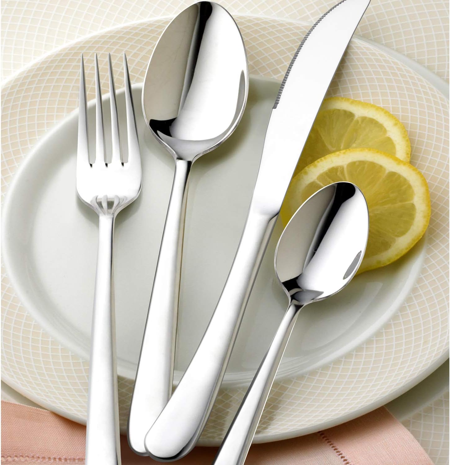 HaWare 40-Piece Stainless Steel Flatware Set for 8, Heavy Duty Mirror Polished Cutlery - Dishwasher Safe Modern Tableware