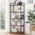 BON AUGURE Industrial Bookshelf - 5 Tier Rustic Metal & Wood Shelving Unit, Heavy Duty Storage for Living Room, Office, Entryway (Rustic Oak)