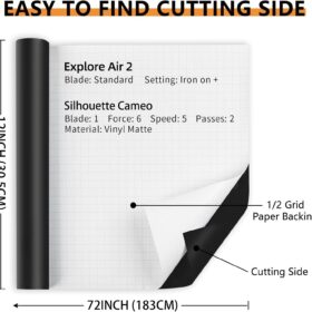 Premium Matte Black Permanent Vinyl Roll - 12" x 6 FT Adhesive Vinyl for Cricut, Silhouette & Craft Cutters | Perfect for Mugs, Windows, Home Décor & DIY Projects