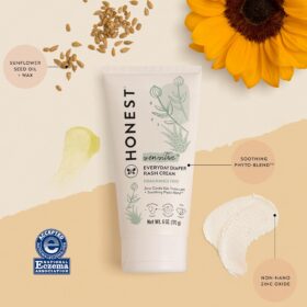The Honest Company Hypoallergenic Diaper Rash Cream with Zinc Oxide - Soothing Moisturizing Ointment for Baby, NEA Recognized, Cruelty-Free, 6 oz Value Size