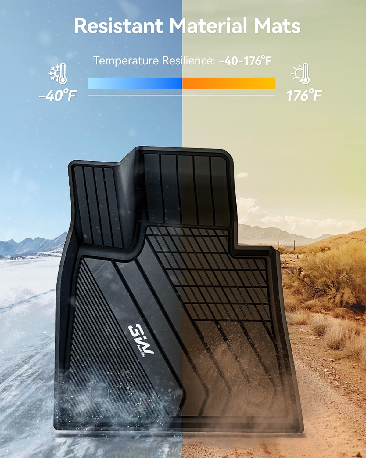 3W Custom Fit Floor Mats & Cargo Liner for BMW X5 2019-2026 (40i/45e/50e/50i/M/M50i/M60i) - TPE All-Weather Heavy Duty Protection Set (5 Passenger Only)