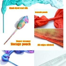 Winged Sirenny Silk Throw Streamer - 98" Prophetic Dance Banner with Rod for Church Worship & Kids Play