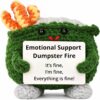 Dumpster Fire Crochet Figure – Handmade Emotional Support Decor, Funny Desk Accessory & Stress Relief Gift for Office, Coworkers, and Friends