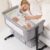 3-in-1 Baby Bassinet Bedside Sleeper – Adjustable Height, Rocking Mode, Breathable Mesh, Portable Crib with Wheels and Storage Basket (Gray)