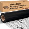 Frisco Craft Premium Glossy Black Permanent Vinyl Roll - 12" x 30FT Waterproof Adhesive Sheets for Cricut, Silhouette & Die-Cutting Machines, Indoor/Outdoor DIY Decor Projects