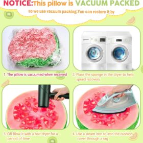 8-Pack 15-Inch Round Fruit Floor Cushions - 3D Plush Soft Seat Pillows for Classroom, Office & Home Decor - Orange Watermelon Pineapple Printed