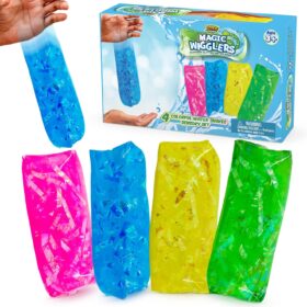YoYa Toys Magic Wigglers 4-Pack Water Snake Fidget Toy - 5-Inch Squishy Sensory Stress Relief Wiggler Tube for Kids & Adults