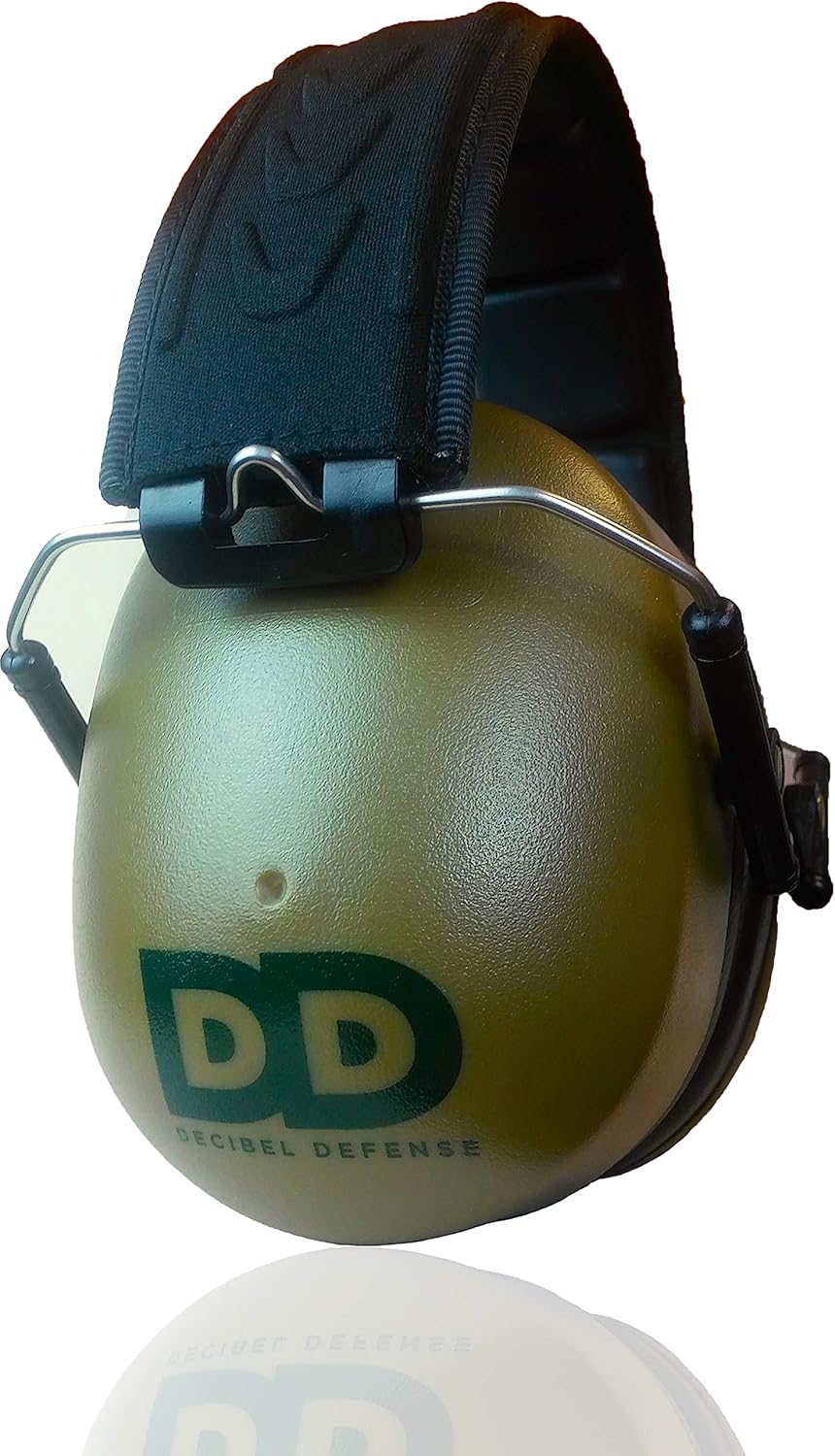 Decibel Defense Professional Safety Ear Muffs – 37dB NRR Noise Reduction for Shooting, Industrial Use, and Sensory Protection – Green