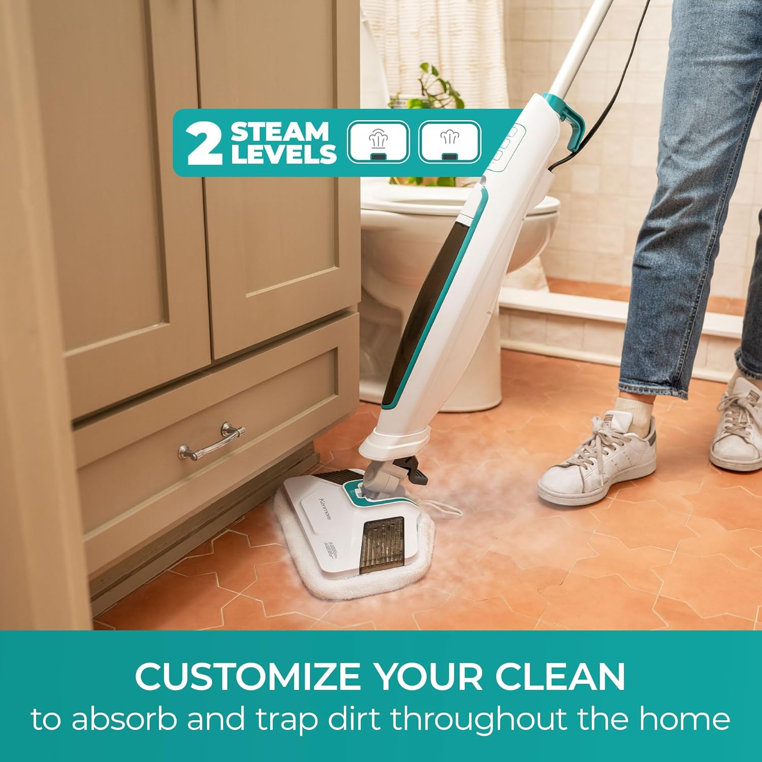 Kenmore SM2060 S200 Steam Mop - Professional Floor Cleaner with Quick-Heating Technology & Washable Microfiber Pads for Hardwood, Tile & Vinyl