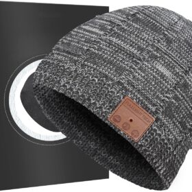 FULLLIGHT TECH Bluetooth Beanie Hat - Wireless Music Headphones Knit Winter Cap with Built-in Speakers, Perfect Tech Gift & Stocking Stuffer