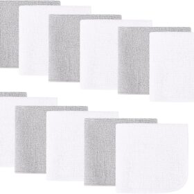 12 Pack Baby Washcloths - 100% Cotton Terry Cloth, 7.8" x 7.8" Soft Face & Body Cloths for Newborns, Infants & Sensitive Skin - Highly Absorbent Baby Towel Set