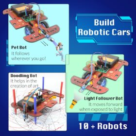 Butterfly EduFields 10-in-1 STEM Robotics Kit for Kids Ages 8-14 | Electronics & Engineering Science Building Set with 100+ Components