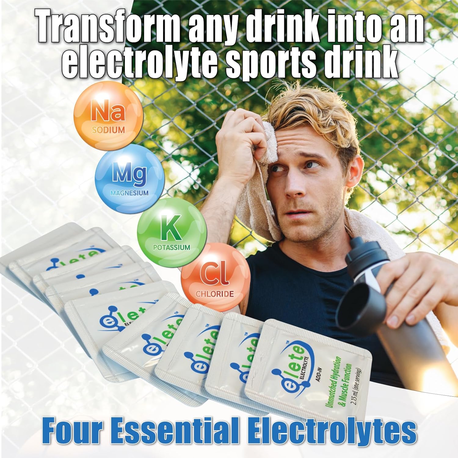 elete Electrolyte Add-In Hydration Drops - Sodium, Magnesium, Potassium & Trace Minerals - Zero Sugar, Unflavored - 30 Pre-Measured Snap Packs for Sports, Workout & Daily Hydration