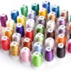 Simthread 40-Color Polyester Embroidery Machine Thread Kit - 550Y Per Spool, 40 Weight - Compatible with Brother, Babylock, Janome, Singer, Husqvarna, Bernina