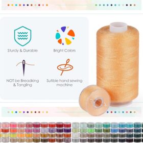 ilauke 160-Piece Sewing Thread Kit - 80 Colors Premium Polyester Thread (700 Yards) with 80 Prewound Bobbins for Brother Singer Janome Machines