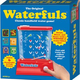 Playmonster Original Waterfuls Classic Handheld Water Game – 6 Interchangeable Arcade Panels, Retro Travel Game for Kids Ages 3+, Screen-Free Fun