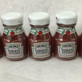Heinz Tomato Ketchup Miniature Glass Bottles - 5 Pack of 2.25 oz Small Bottles