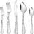 HaWare 40-Piece Stainless Steel Flatware Set for 8, Mirror Polished Cutlery with Pearled Edge Handles, Dishwasher Safe Table Utensils