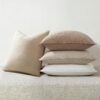 Natural Linen Blend Decorative Throw Pillow Covers - 4 Pack 20x20 inch Solid Color Cushion Cases with Flange Edge for Sofa Bedroom Living Room Farmhouse Home Decor