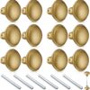 Saillong 6-Pack Vintage Gold Door Knob Set - Classic Electroplated Interior Door Handles with Spindle & Keys (2.2" Diameter)