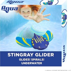 AquaGlide Self-Propelled Stingray Pool Glider - 60ft Water Toy for Kids, Mini Size Pool Fun for Summer Parties