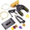 RockJam Guitar Accessory Kit - Wall Hanger, Capo, String Winder, Fret Cleaner, Spare Strings & Free Lessons